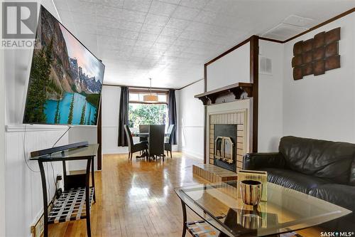 2332 Cameron Street, Regina, SK - Indoor Photo Showing Living Room With Fireplace