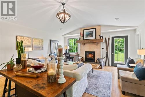 Wonderfully renovated home - 215588 Concession 4, Chatsworth (Twp), ON - Indoor Photo Showing Living Room With Fireplace