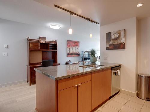 311-760 Johnson St, Victoria, BC - Indoor Photo Showing Kitchen With Double Sink