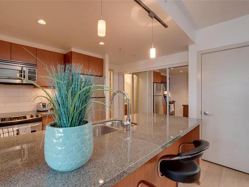 311-760 Johnson St, Victoria, BC - Indoor Photo Showing Kitchen With Double Sink