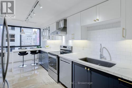 1102 - 280 Simcoe Street, Toronto, ON - Indoor Photo Showing Kitchen With Stainless Steel Kitchen With Upgraded Kitchen