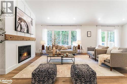 93 Summer Leigh Trail, Huntsville, ON - Indoor Photo Showing Living Room With Fireplace