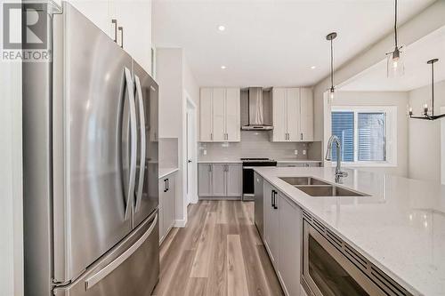 336 Beltmont Park Sw, Calgary, AB - Indoor Photo Showing Kitchen With Stainless Steel Kitchen With Double Sink With Upgraded Kitchen