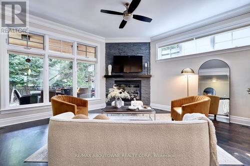 134 Westside Drive, Oakville, ON - Indoor Photo Showing Living Room With Fireplace