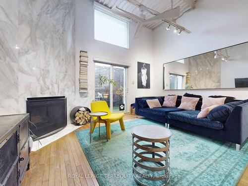 208-99 Coleman Ave, Toronto, ON - Indoor Photo Showing Living Room With Fireplace