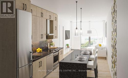 1106 - 1415 Dundas Street, Oakville, ON - Indoor Photo Showing Kitchen With Stainless Steel Kitchen With Upgraded Kitchen