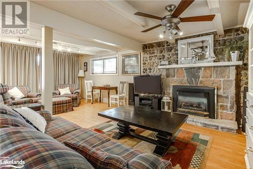 16 Yarwood Road, Tiny, ON - Indoor Photo Showing Living Room With Fireplace