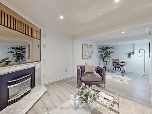 46 Sandbourne Cres, Toronto, ON - Indoor Photo Showing Living Room With Fireplace