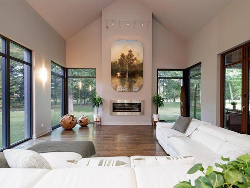 Family room - 103 Rue D'Oxford, Hudson, QC - Indoor Photo Showing Living Room With Fireplace