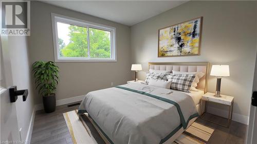 Virtually Staged Bedroom - 213 5Th Avenue, Hanover, ON - Indoor Photo Showing Bedroom