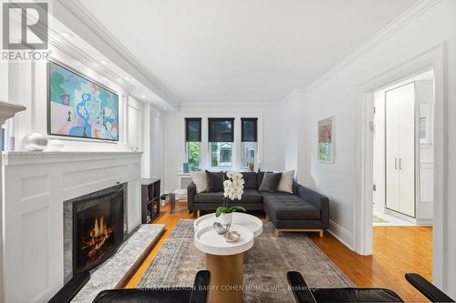 488 Roselawn Avenue, Toronto, ON - Indoor Photo Showing Living Room With Fireplace