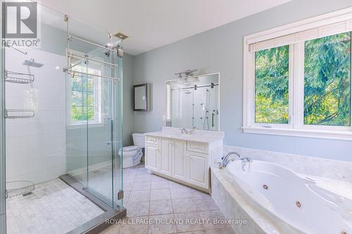 Master ensuite bath w/ updated shower - 9984 The Trail Trail, Lambton Shores (Grand Bend), ON - Indoor Photo Showing Bathroom