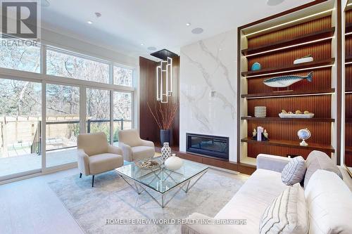 168 Glenvale Boulevard, Toronto, ON - Indoor Photo Showing Living Room With Fireplace