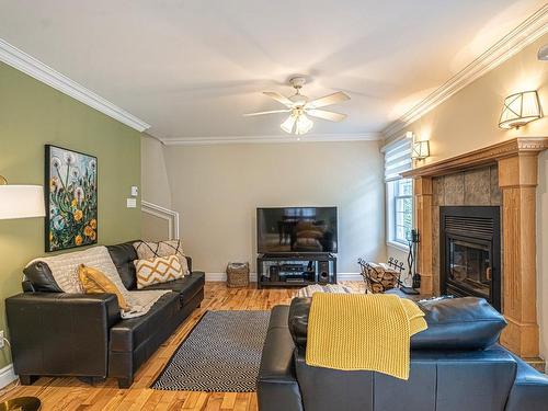 Living room - 1580 Ch. De L'Avalanche, Saint-Adolphe-D'Howard, QC - Indoor Photo Showing Living Room With Fireplace