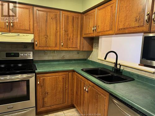 75 Riverside Drive East Unit# 1707, Windsor, ON - Indoor Photo Showing Kitchen With Double Sink