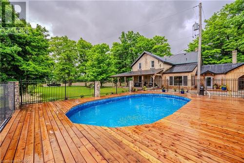 5550 11Th Line, Minto Twp, ON - Outdoor With Above Ground Pool With Deck Patio Veranda With Backyard With Exterior