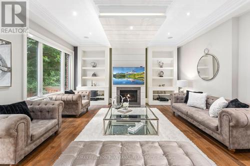 279 Betty Ann Drive, Toronto, ON - Indoor Photo Showing Living Room With Fireplace