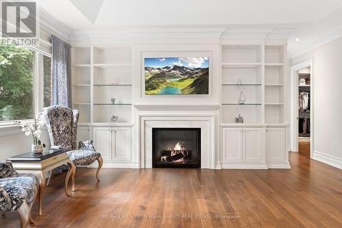 279 Betty Ann Drive, Toronto, ON - Indoor Photo Showing Living Room With Fireplace