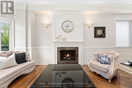 279 Betty Ann Drive, Toronto, ON - Indoor Photo Showing Living Room With Fireplace