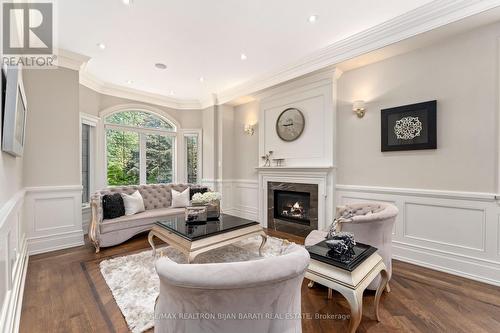 279 Betty Ann Drive, Toronto, ON - Indoor Photo Showing Living Room With Fireplace