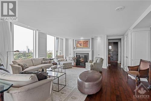 1035 Bank Street Unit#1801, Ottawa, ON - Indoor Photo Showing Living Room With Fireplace