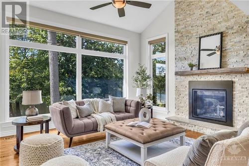 4120 Riverside Drive Unit#K, Ottawa, ON - Indoor Photo Showing Living Room With Fireplace