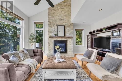 K - 4120 Riverside Drive, Ottawa, ON - Indoor Photo Showing Living Room With Fireplace