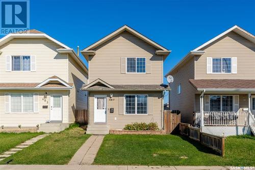 487 Blakeney Crescent, Saskatoon, SK - Outdoor With Deck Patio Veranda With Facade