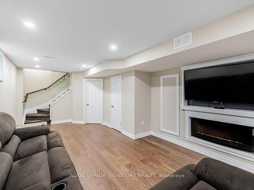 46 Hugill Way, Hamilton, ON - Indoor Photo Showing Living Room With Fireplace