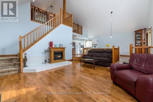 4264 Lakeview Drive, Ramara, ON - Indoor Photo Showing Living Room With Fireplace