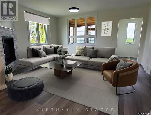 Hilltop Acreage, Swift Current Rm No. 137, SK - Indoor Photo Showing Living Room With Fireplace