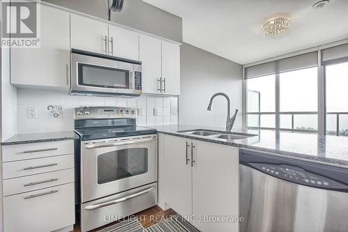 2208 - 2240 Lake Shore Boulevard W, Toronto (Mimico), ON - Indoor Photo Showing Kitchen With Stainless Steel Kitchen With Double Sink With Upgraded Kitchen