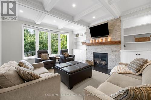 4206 Sarazen Drive, Burlington, ON - Indoor Photo Showing Living Room With Fireplace