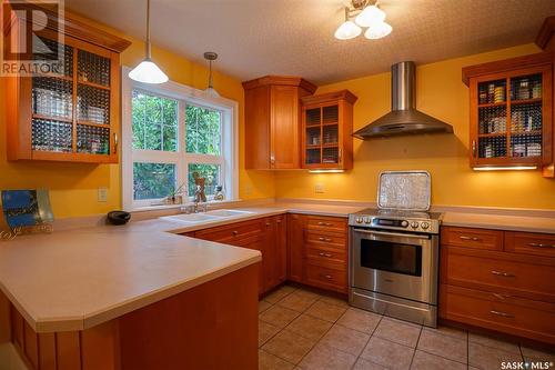 719 9Th Avenue N, Saskatoon, SK - Indoor Photo Showing Kitchen With Double Sink