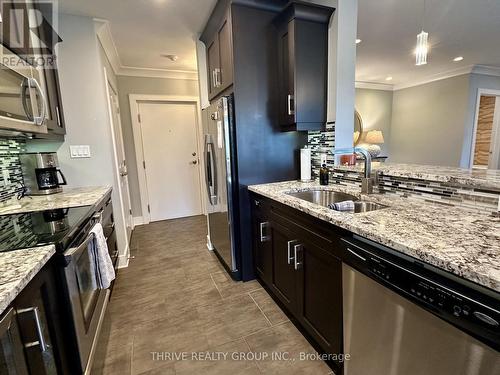 503 - 340 Sugarcreek Trail, London, ON - Indoor Photo Showing Kitchen With Double Sink With Upgraded Kitchen