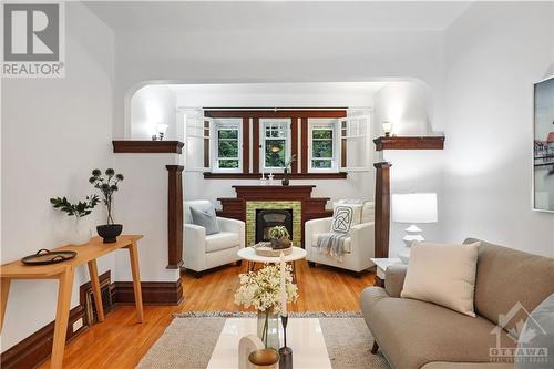 Living Room - 134 Caroline Avenue, Ottawa, ON - Indoor Photo Showing Living Room With Fireplace