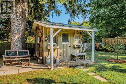 Workshop with Hydro and steel roof - 310 Lanark Street, Caledonia, ON - Outdoor With Deck Patio Veranda