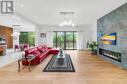 28 Brian Cliff Drive, Toronto, ON - Indoor Photo Showing Living Room With Fireplace