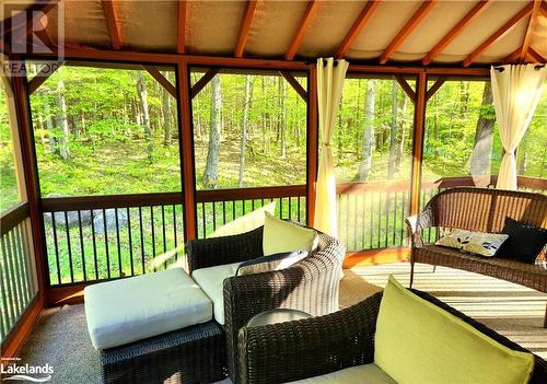 Screened Room - 1571 Buckslide Road, Algonquin Highlands, ON - Outdoor With Deck Patio Veranda With Exterior