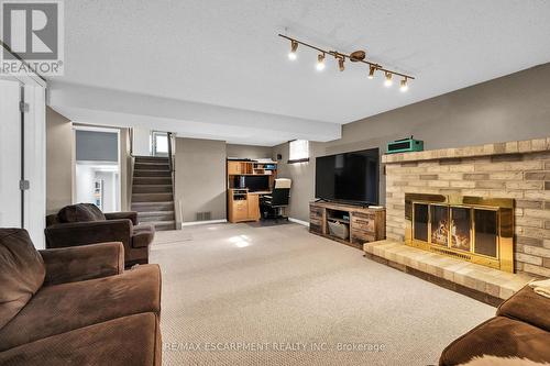 5 Ridell Crescent, Hamilton, ON - Indoor Photo Showing Living Room With Fireplace