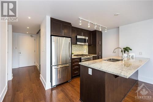 131 Holland Avenue Unit#405, Ottawa, ON - Indoor Photo Showing Kitchen With Stainless Steel Kitchen With Double Sink With Upgraded Kitchen