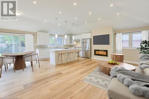 Virtually Staged - Interior Design Possibilities - 6765 James Street, London, ON - Indoor Photo Showing Other Room With Fireplace