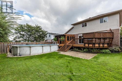 45 Tartan Drive, Haldimand, ON - Outdoor With Above Ground Pool With Deck Patio Veranda