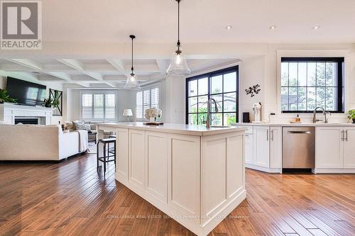 2355 Yolanda Drive, Oakville, ON - Indoor Photo Showing Kitchen With Fireplace With Double Sink