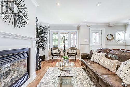 100 Dunington Drive, Toronto, ON - Indoor Photo Showing Living Room With Fireplace