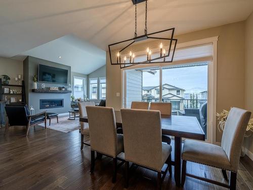 2147 Crosshill Drive, Kamloops, BC - Indoor Photo Showing Dining Room With Fireplace