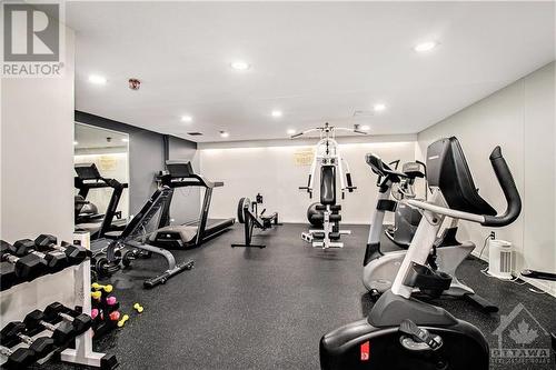 Gym in building. - 1100 Ambleside Drive Unit#607, Ottawa, ON - Indoor Photo Showing Gym Room