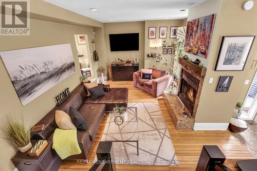 66 Yates Street, St. Catharines, ON - Indoor Photo Showing Living Room With Fireplace