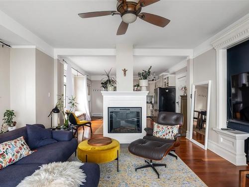 1362 Dallas Rd, Victoria, BC - Indoor Photo Showing Living Room With Fireplace