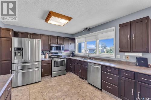 110 Elgin Street, Viscount, SK - Indoor Photo Showing Kitchen With Stainless Steel Kitchen With Double Sink